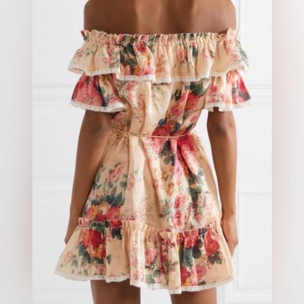 ZIMMERMANN Laelia ruffled Floral linen dress